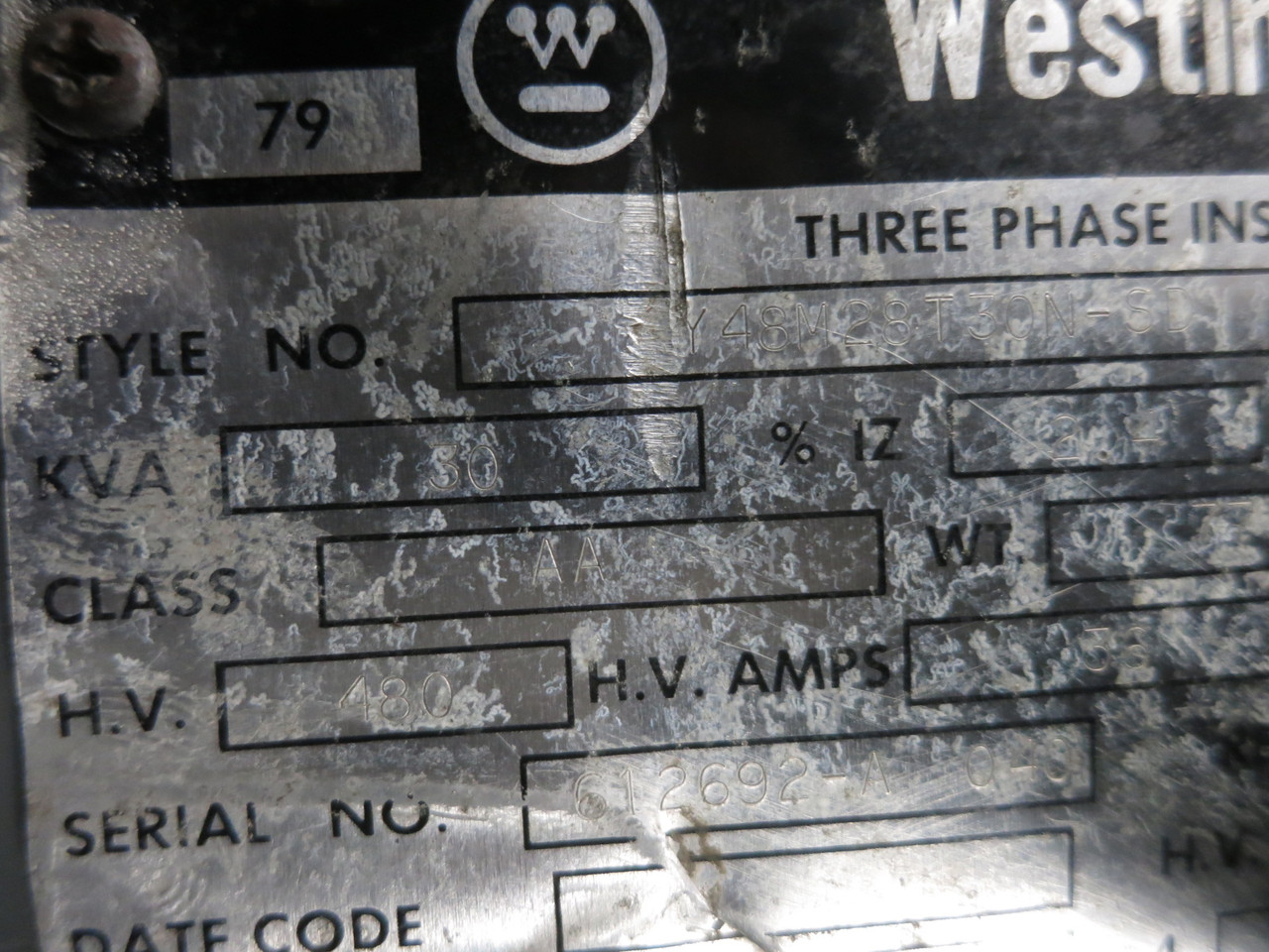 Westinghouse 30 kVA 480 Delta to 208Y/120 V 3PH Transformer Wall-Mount 3R 480V (DW8296-1)