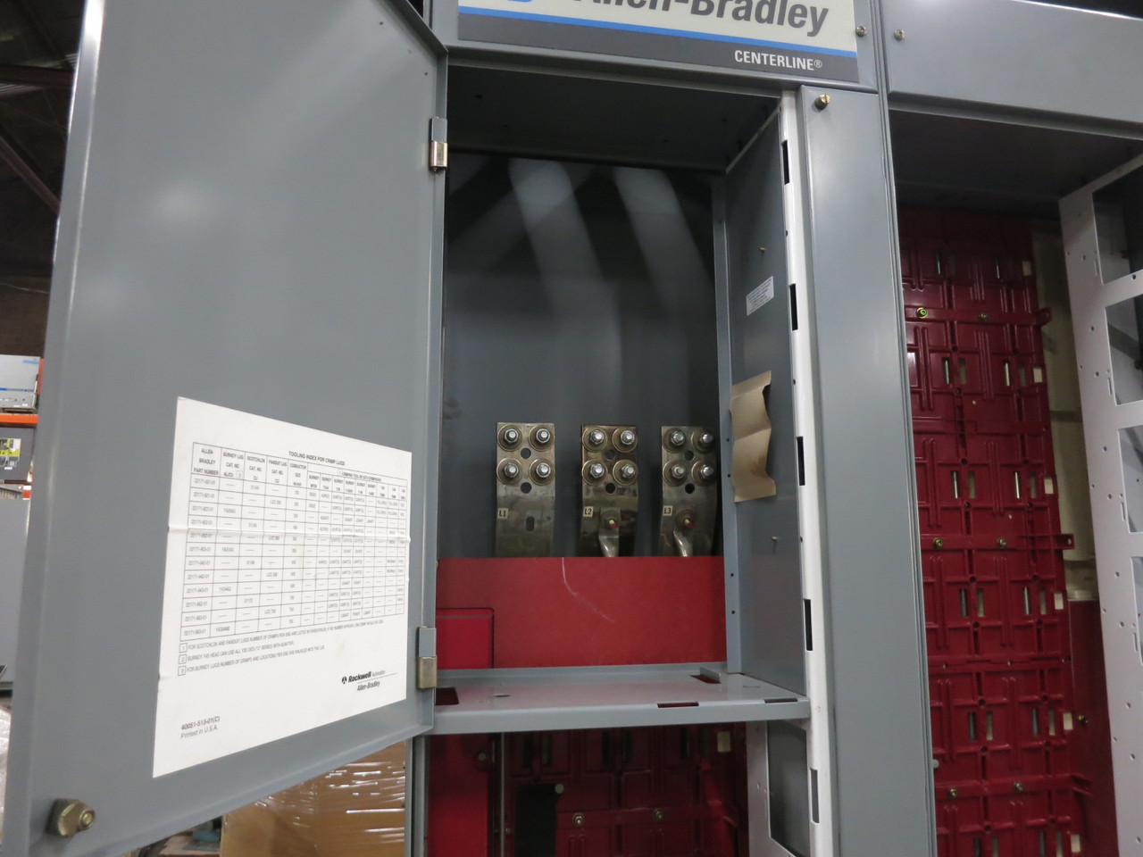 Allen Bradley Centerline 2100 1200/300 Amp 7x MCC Section Motor Control Center (DW8303-1)