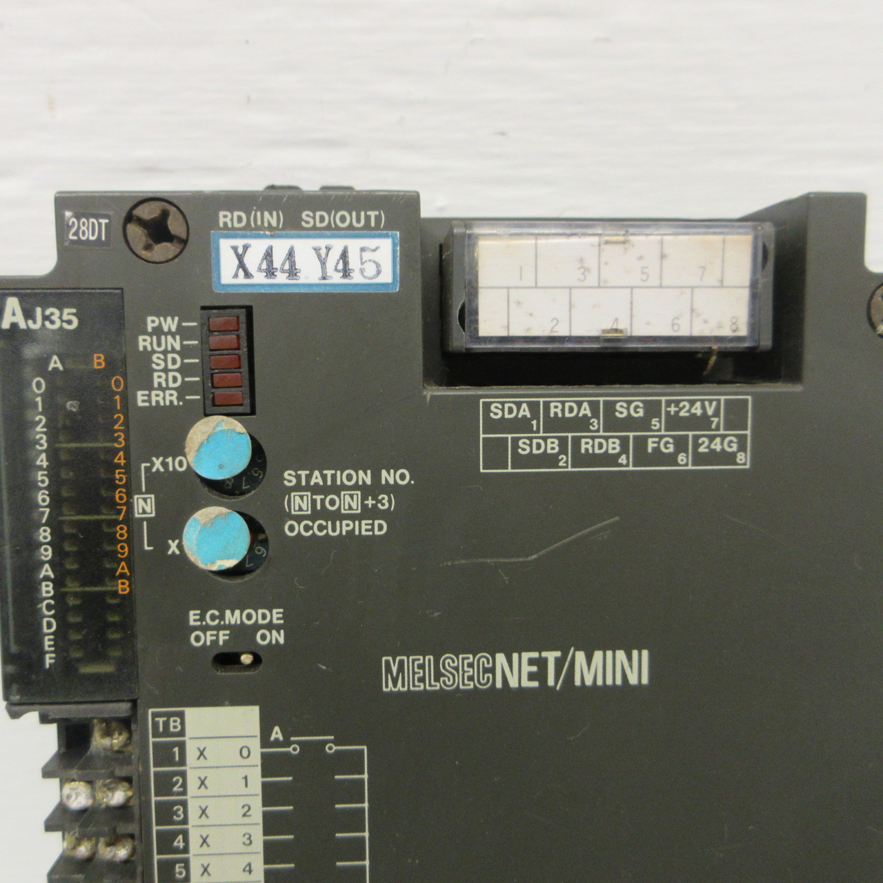 Mitsubshi AJ35PTF-28DT MelsecNet/Mini Programmable Controller PLC 24VDC 0.11A (AH1389-1)