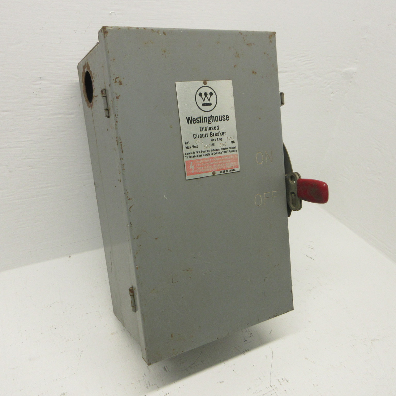 Westinghouse CFB 100A 600VAC Circuit Breaker Enclosure w/ 100 Amp FB3100 Breaker (AH1397-1)