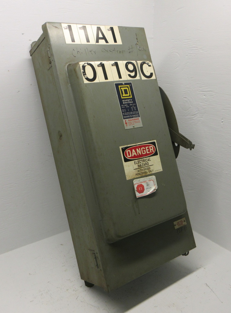 Square D H364AWK 200A 600V Fusible Safety Switch Disconnect 200 Amp 3R w/ Fuses (AH1413-1)