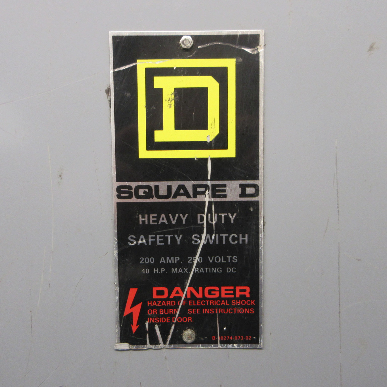 NEW Square D H224AWK 200A 240V 2P Non-Fusible Disconnect Switch 200 Amp 3R NNB (AH1414-1)