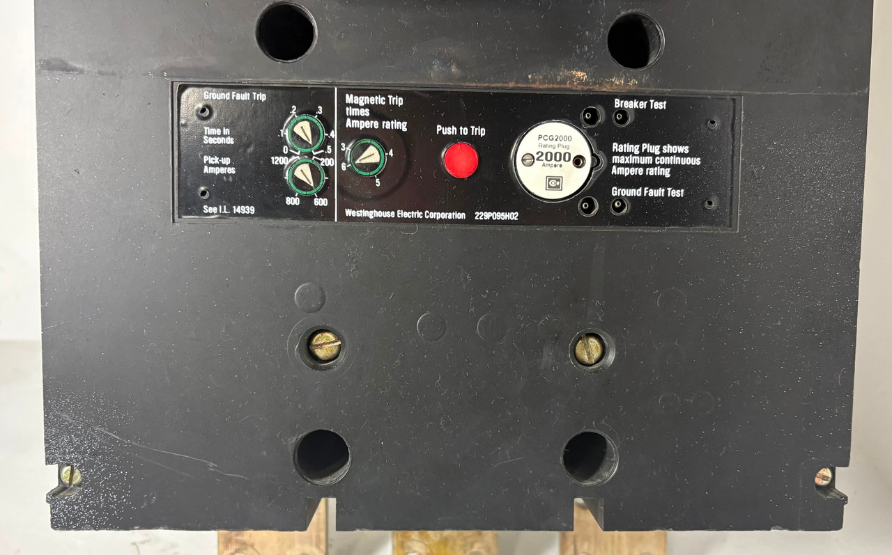 Westinghouse PCFG32000F 2000A Circuit Breaker w Ground & 2000 Amp Trip 600V PCFG (EM5923-1)