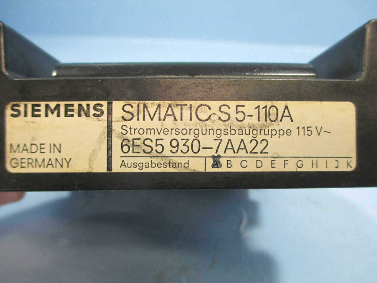 Siemens Simatic PLC S5110 6ES5 930-7AA22 Power Supply Module S5110 6ES5930-7AA22 (EBI3943-7)