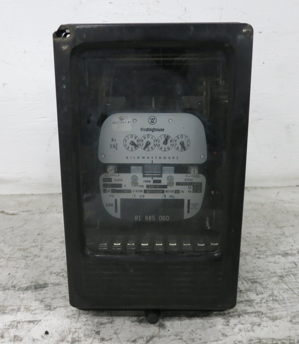 Westinghouse D5B-3F Watthour Meter Relay E3F1CLA4AA 120V Three Stator ABB (DW8319-2)