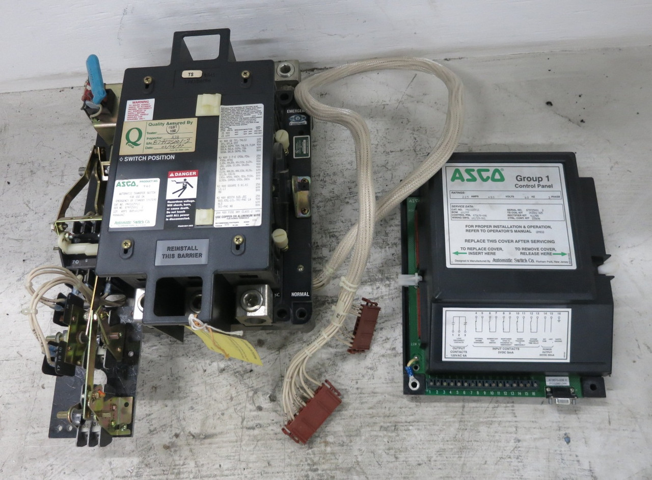 ASCO 940322591X 225A 480V Automatic Transfer Switch 940 225 Amp ATS 473670-006 (DW8320-1)