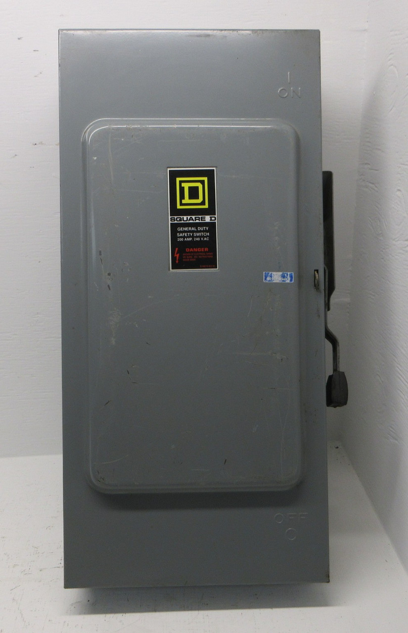 Square D DU324 200 Amp 240V Non-Fusible Safety Disconnect Switch 200A 3W 50HP (AH1419-1)