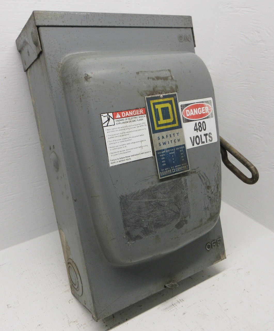 Square D HU363RB 100A 600V Non-Fusible Safety Switch Disconnect Type 3R Ser A1 (AH1423-1)