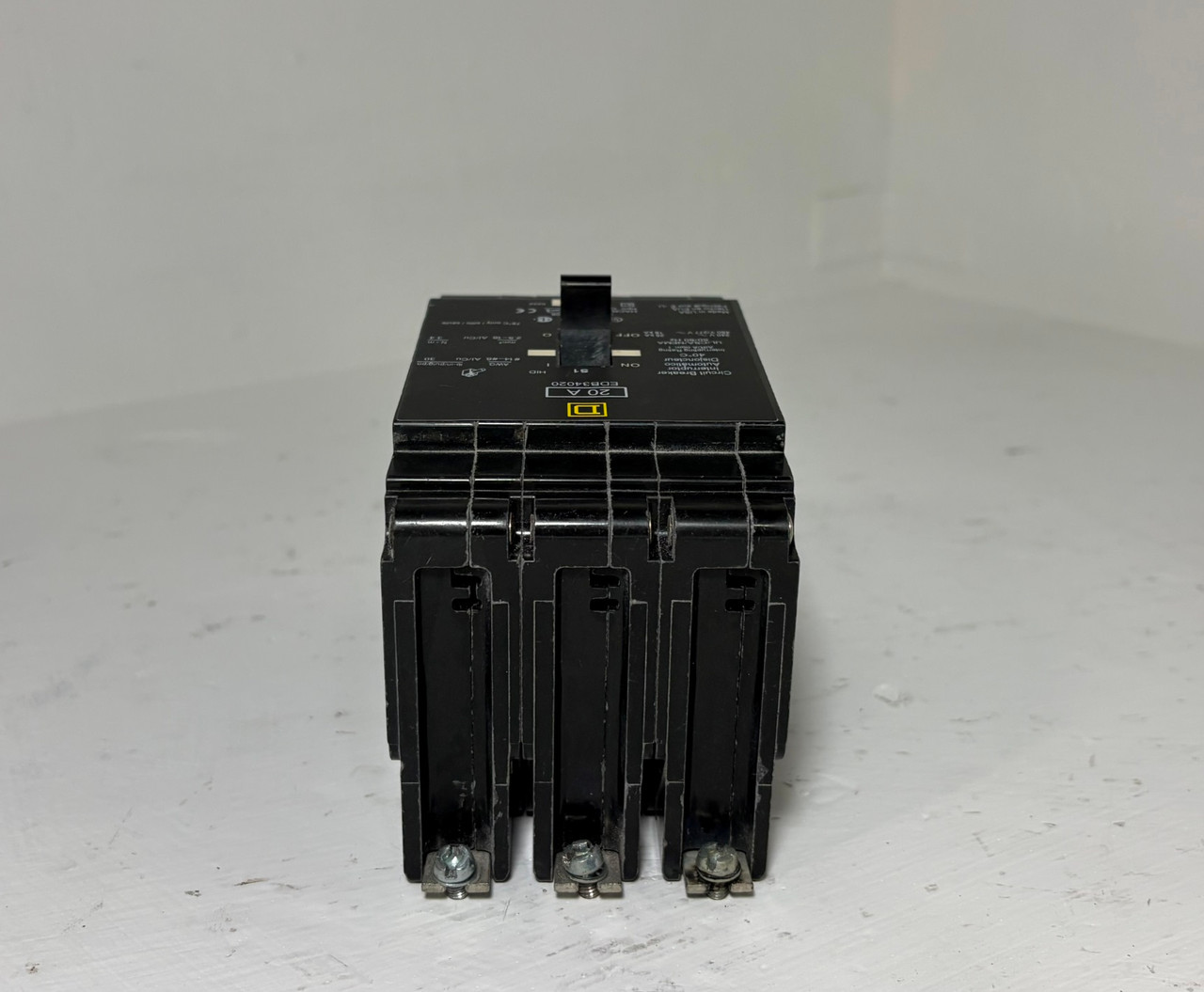 Square D EDB34020 20A Circuit Breaker 3 Pole 18kA @ 480Y/277 VAC 20 Amp HACR (EM5938-5)