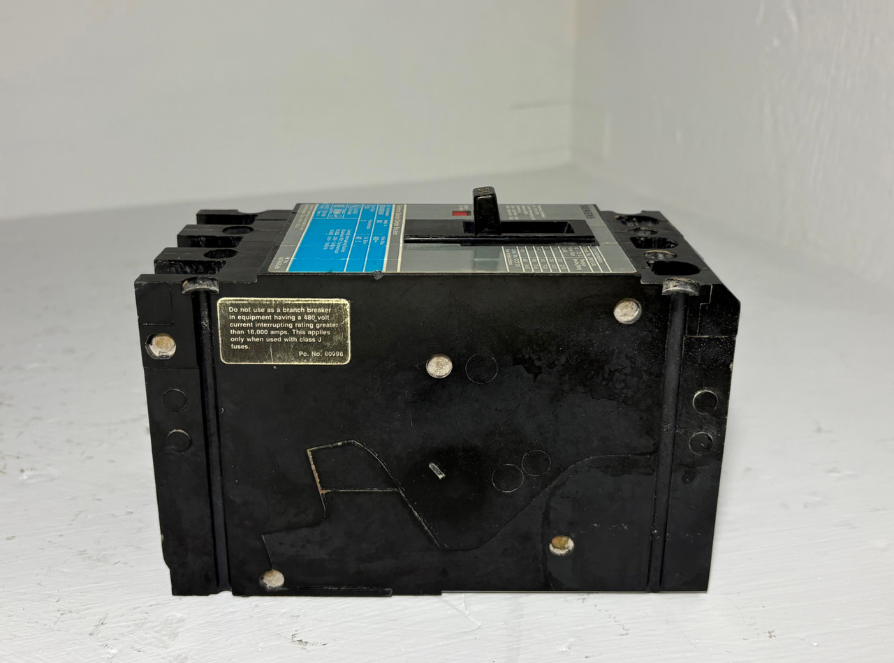 Siemens ED43B050 50A Sentron Circuit Breaker 480V 3P Type ED4 50 Amp HACR (EM5940-1)