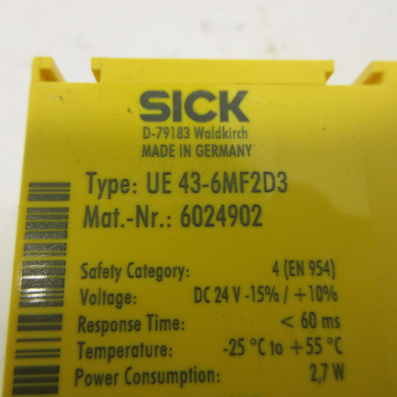 Sick UE 43-6MF2D3 Inteliface Safety Relay UE 43-6MF Intelliface 24VDC <60ms 2,7W (AH1434-1)