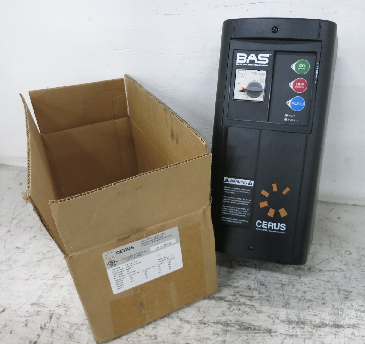 Image of NEW Cerus BAS1-9/J-G2.5-5M Size 00 Automation Starter 2.5A 3PH CMS-32HI MRC-9b