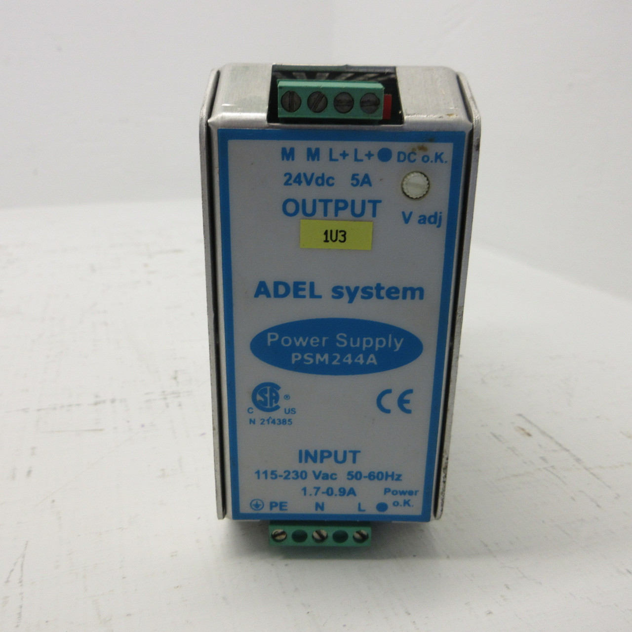 ADEL System PSM244A Power Supply (INPUT: 115/230VAC 1.7-0.9A OUTPUT: 24VDC 5A) (AH1438-1)