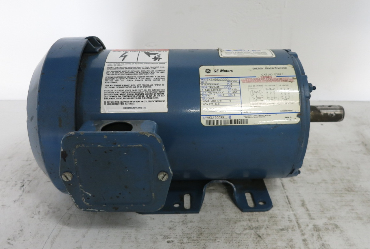 GE E20F1 2 HP AC Motor 208-230/460V 1725/1425 RPM 145T 5KS49ZN8083 Energy $aver (DW8347-1)