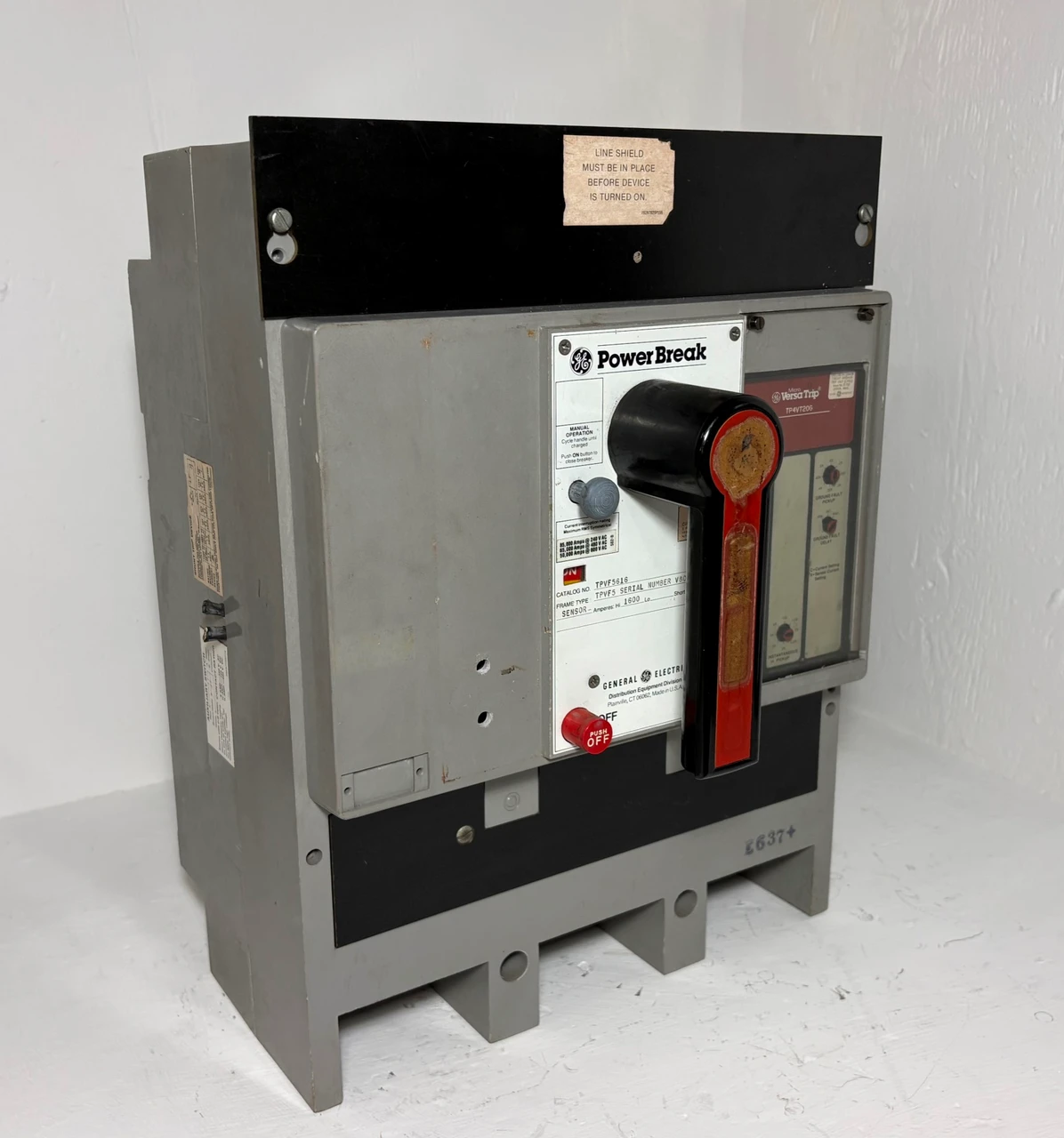 Image of GE TPVF5616 1600A Power Break LIG Breaker w/ Shunt TPVF5 600V 1600 Amp 3P Ground