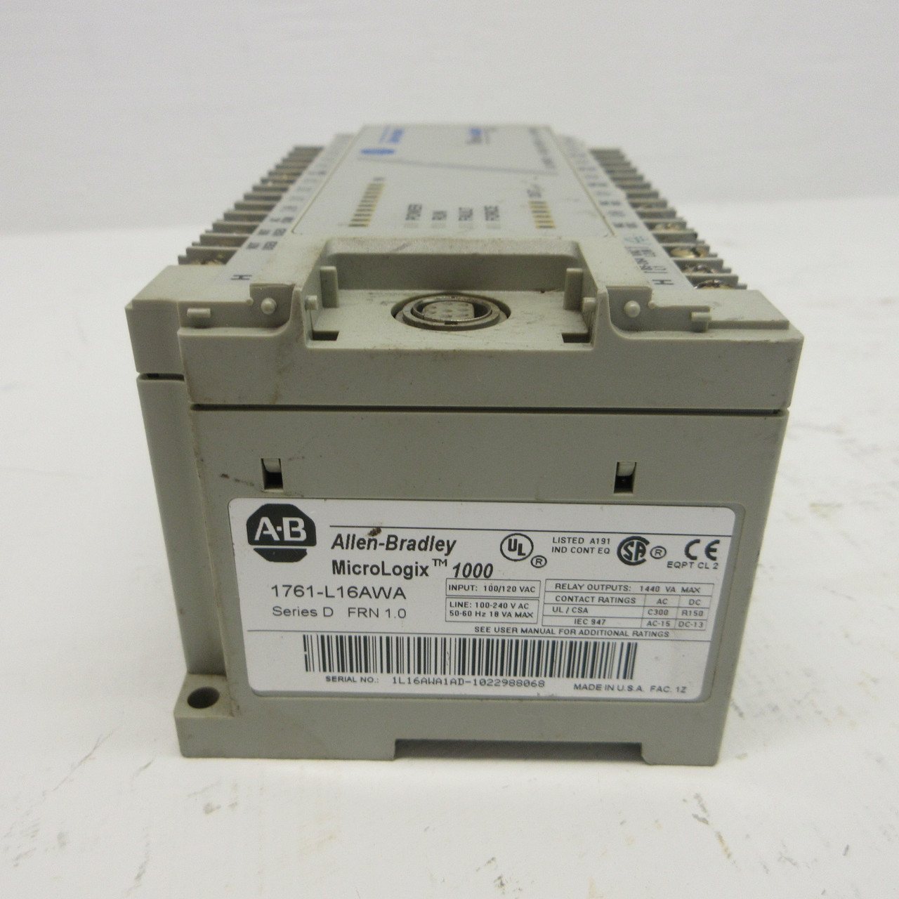 Allen Bradley 1761-L16AWA Ser D FRN 1.0 MicroLogix 1000 PLC Programmable DAMAGE (AH1441-1)