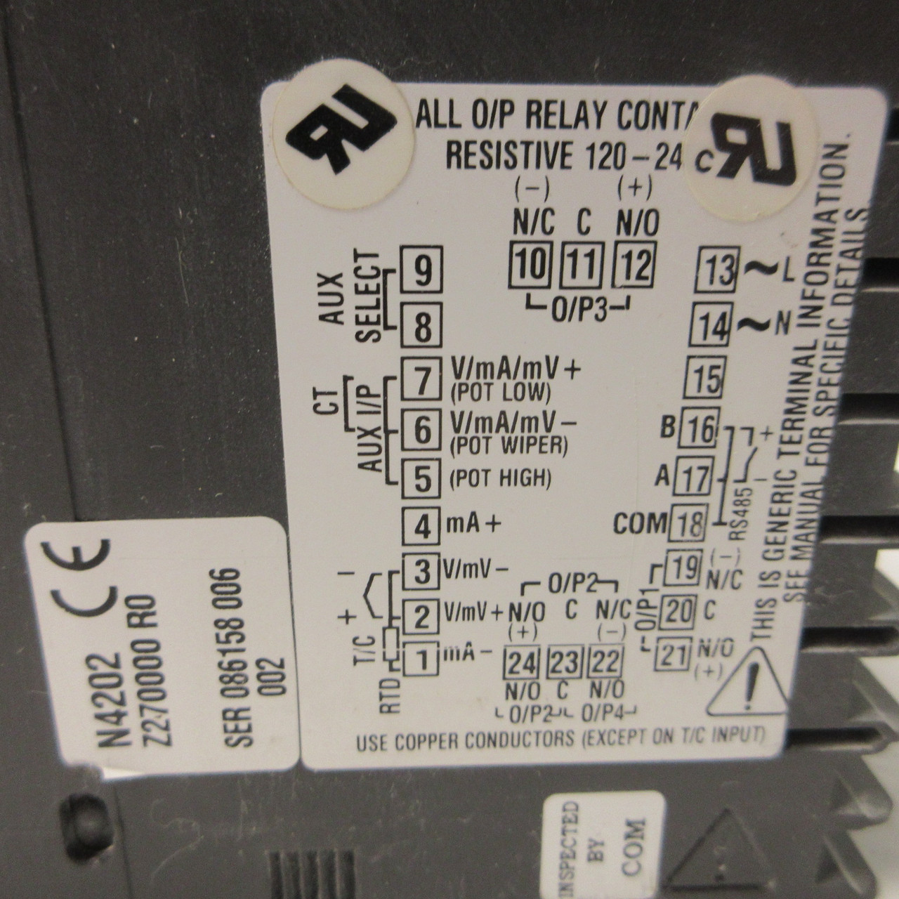 Partlow 1420 Temperature Controller 14203330000 4-20mA 1/4 DIN Dual Setpoint (AH1445-1)