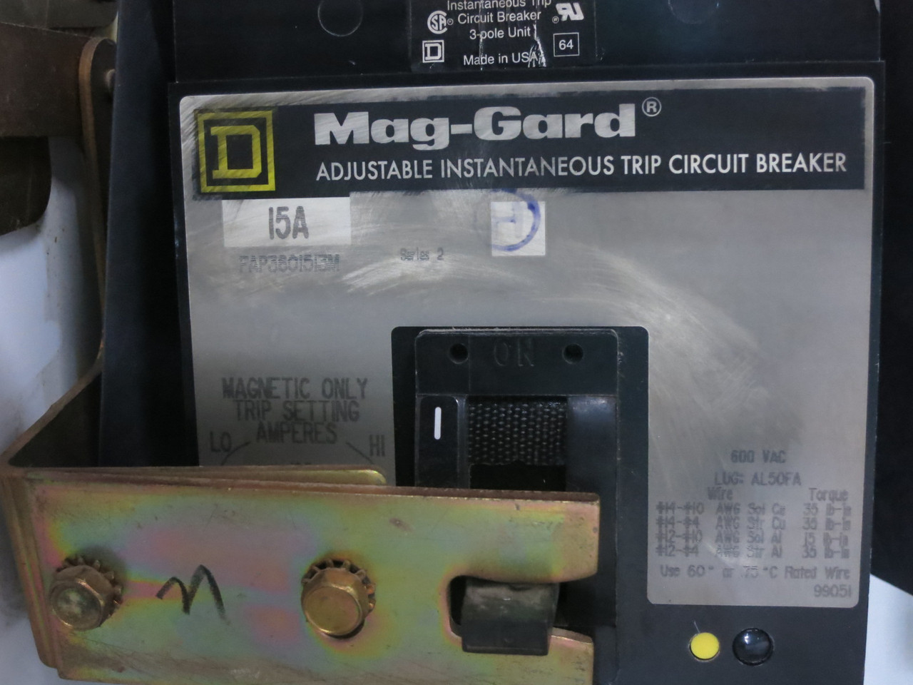 Square D Model 6 15A Breaker Feeder 12" MCC Bucket Mod 6 15 Amp Motor Control (DW8351-30)