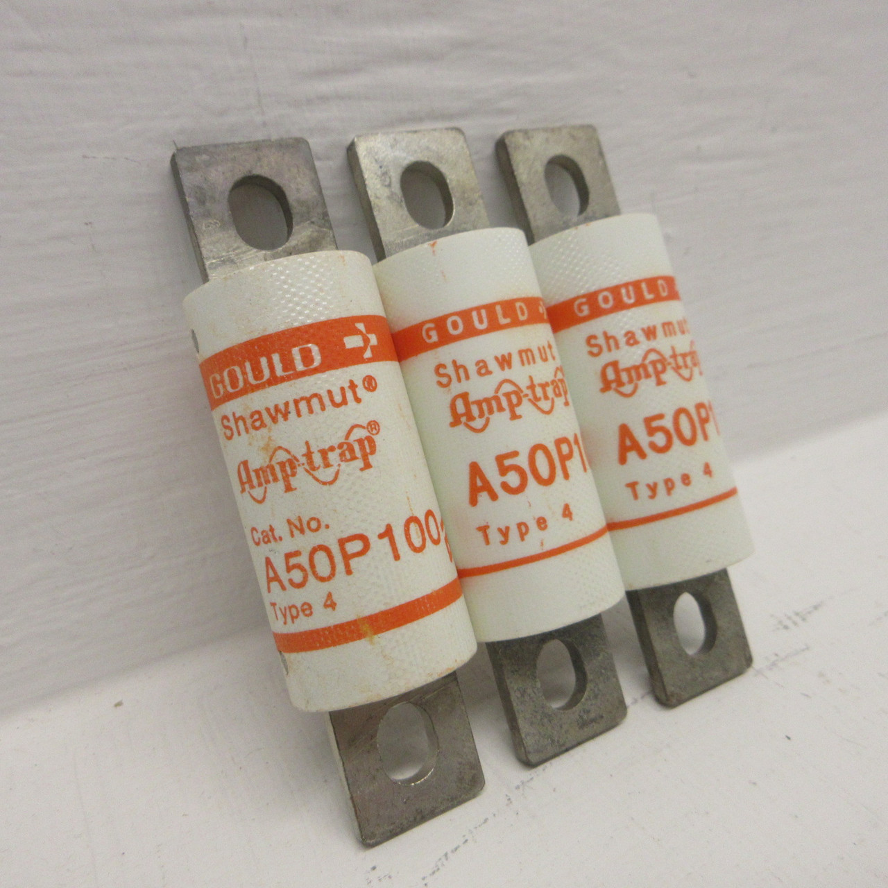 NEW Gould Shawmut Amp-Trap A50P100-4 Fuses 100A 500V Form 101 Type 4 (LOT OF 3) (AH1452-10)