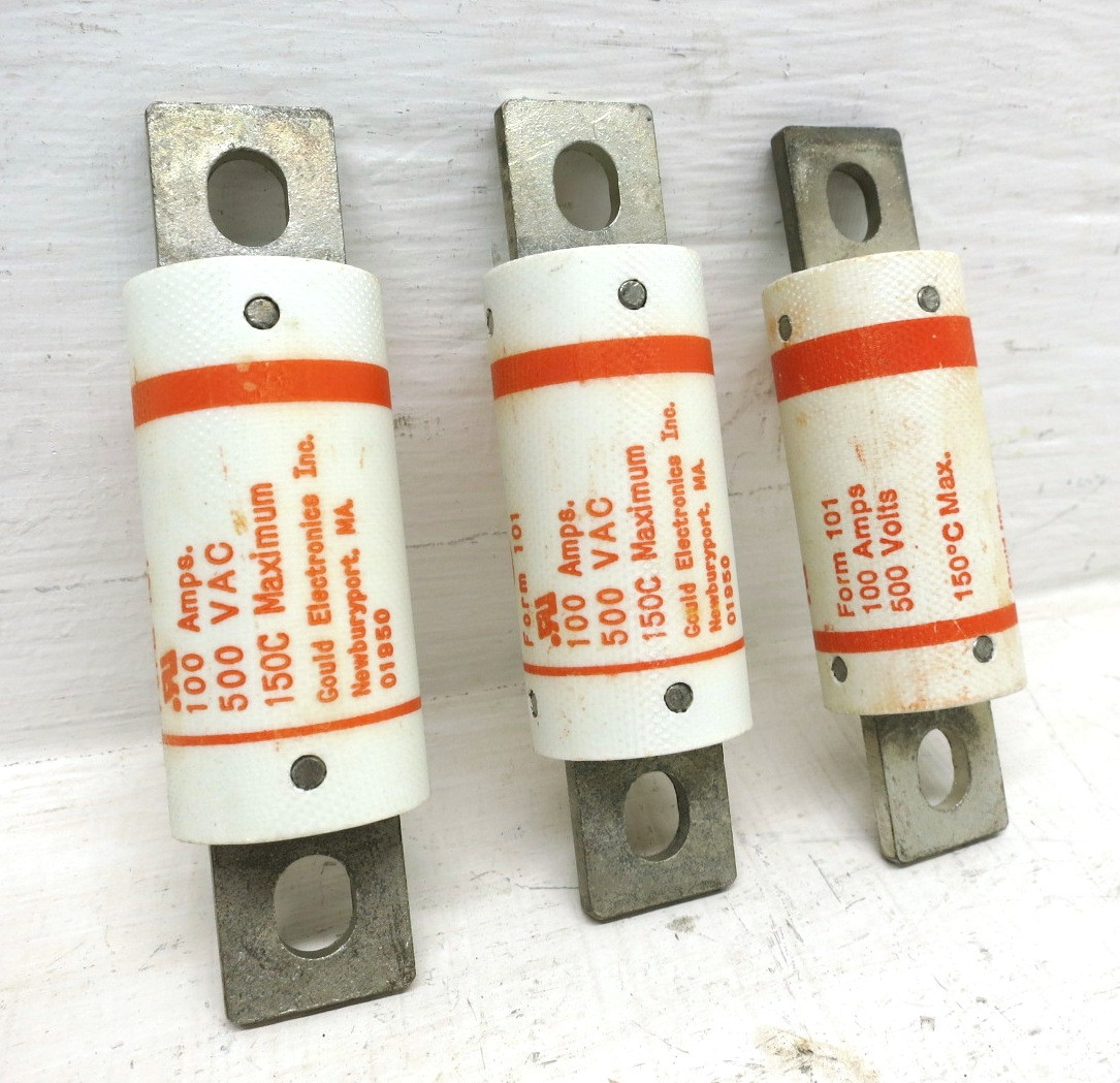 NEW Gould Shawmut Amp-Trap A50P100-4 Fuses 100A 500V Form 101 Type 4 (LOT OF 3) (AH1452-9)