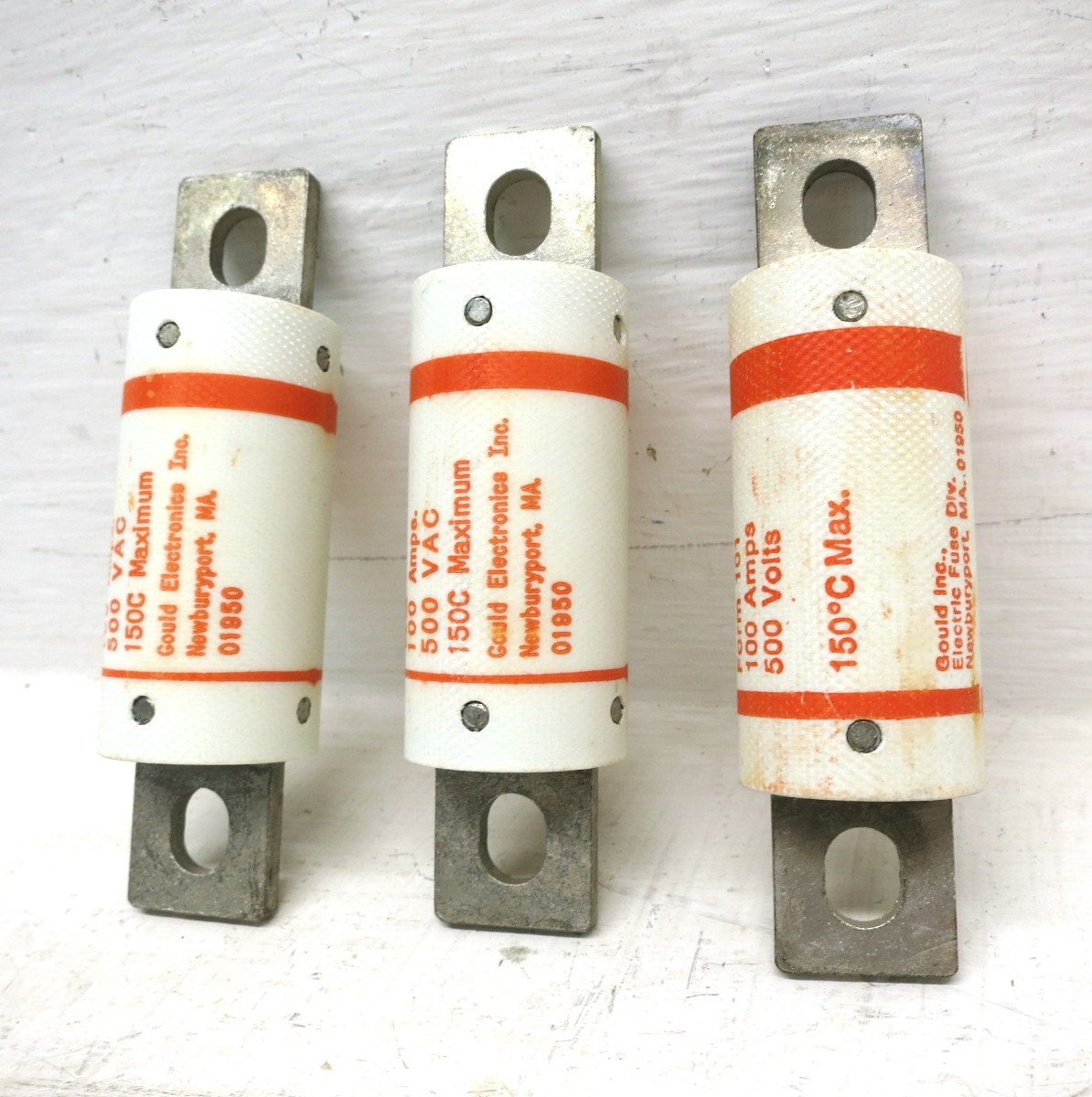 NEW Gould Shawmut Amp-Trap A50P100-4 Fuses 100A 500V Form 101 Type 4 (LOT OF 3) (AH1452-9)