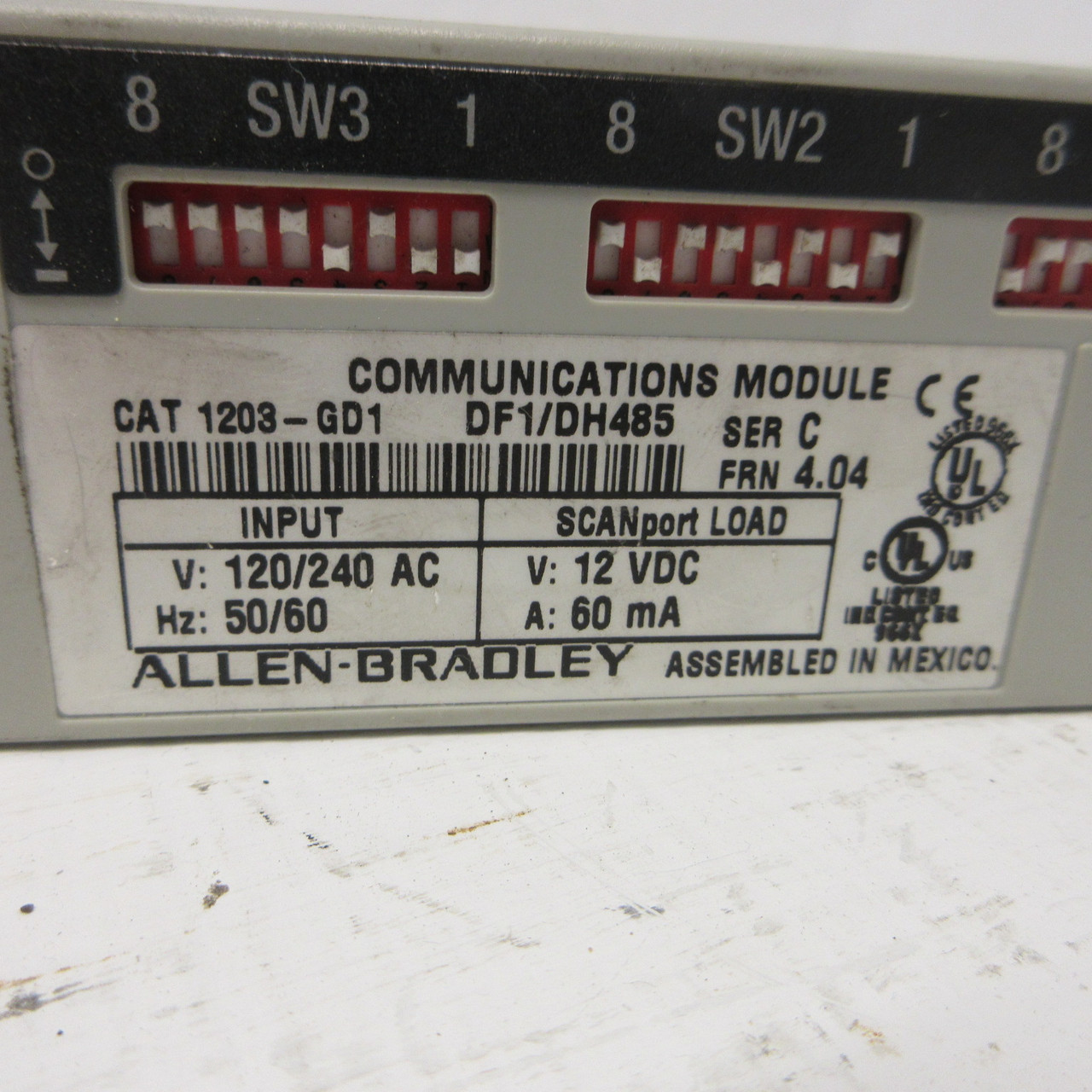 Allen Bradley 1203-GD1 Ser C FRN 4.04 Communications Module Remote I/O 1336 VFD (AH1451-2)