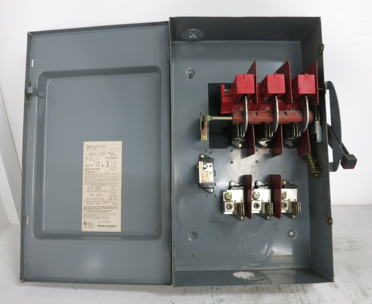 Square D H364N 200A 600V Fusible Safety Switch Disconnect 200 Amp H-364-N E1 (DW8360-2)