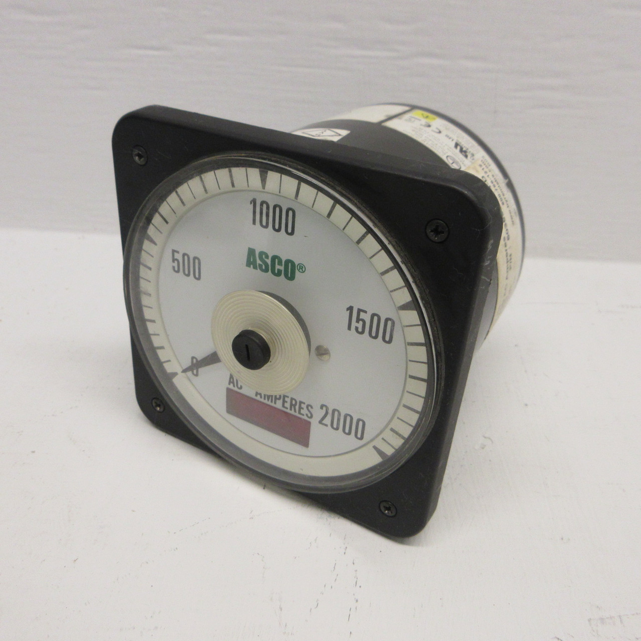 ASCO 077-DI AC Amperes Panel Meter 503592-014-D 5AAC 24VDC (Range: 0/2000 AAC) (AH1455-1)