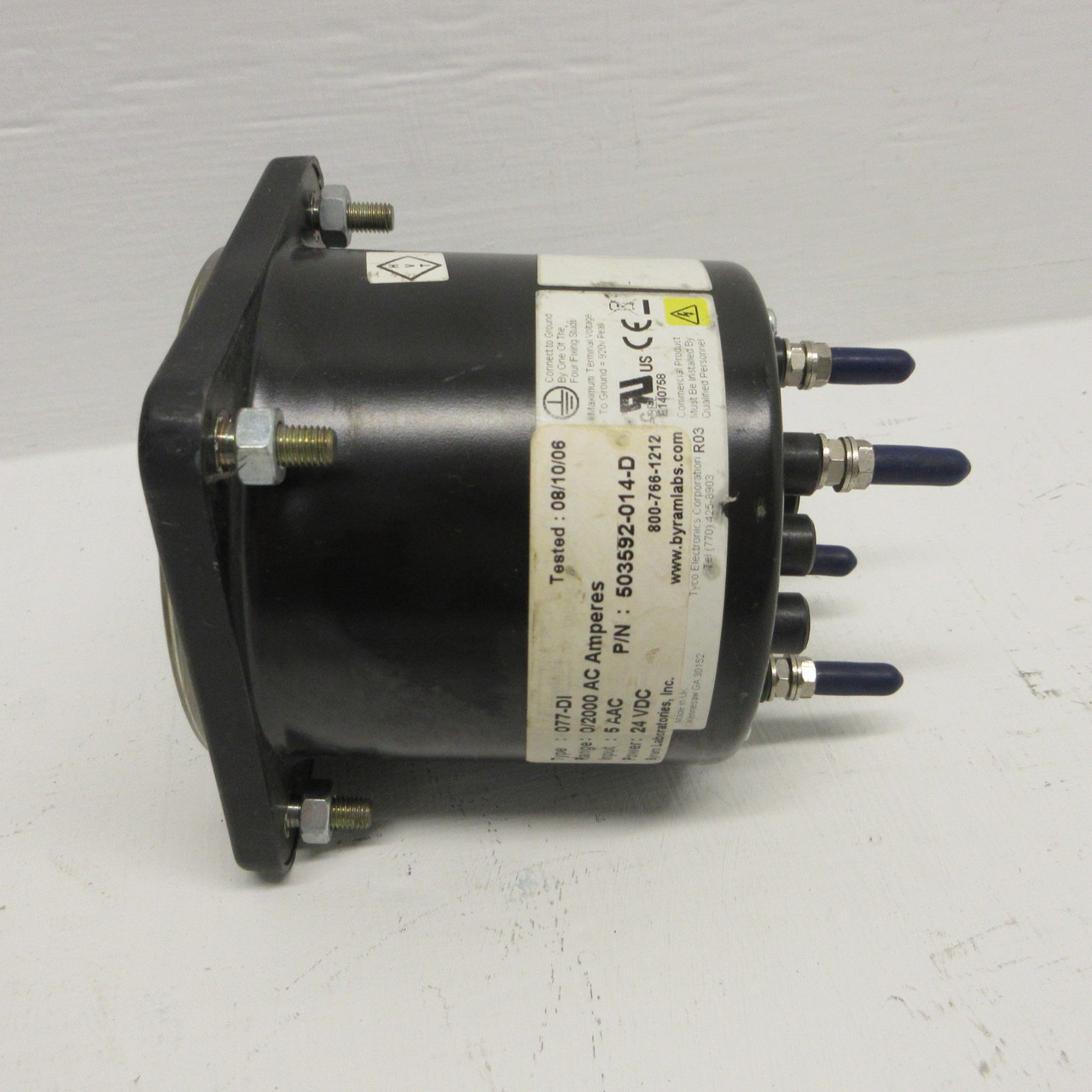 ASCO 077-DI AC Amperes Panel Meter 503592-014-D 5AAC 24VDC (Range: 0/2000 AAC) (AH1455-1)