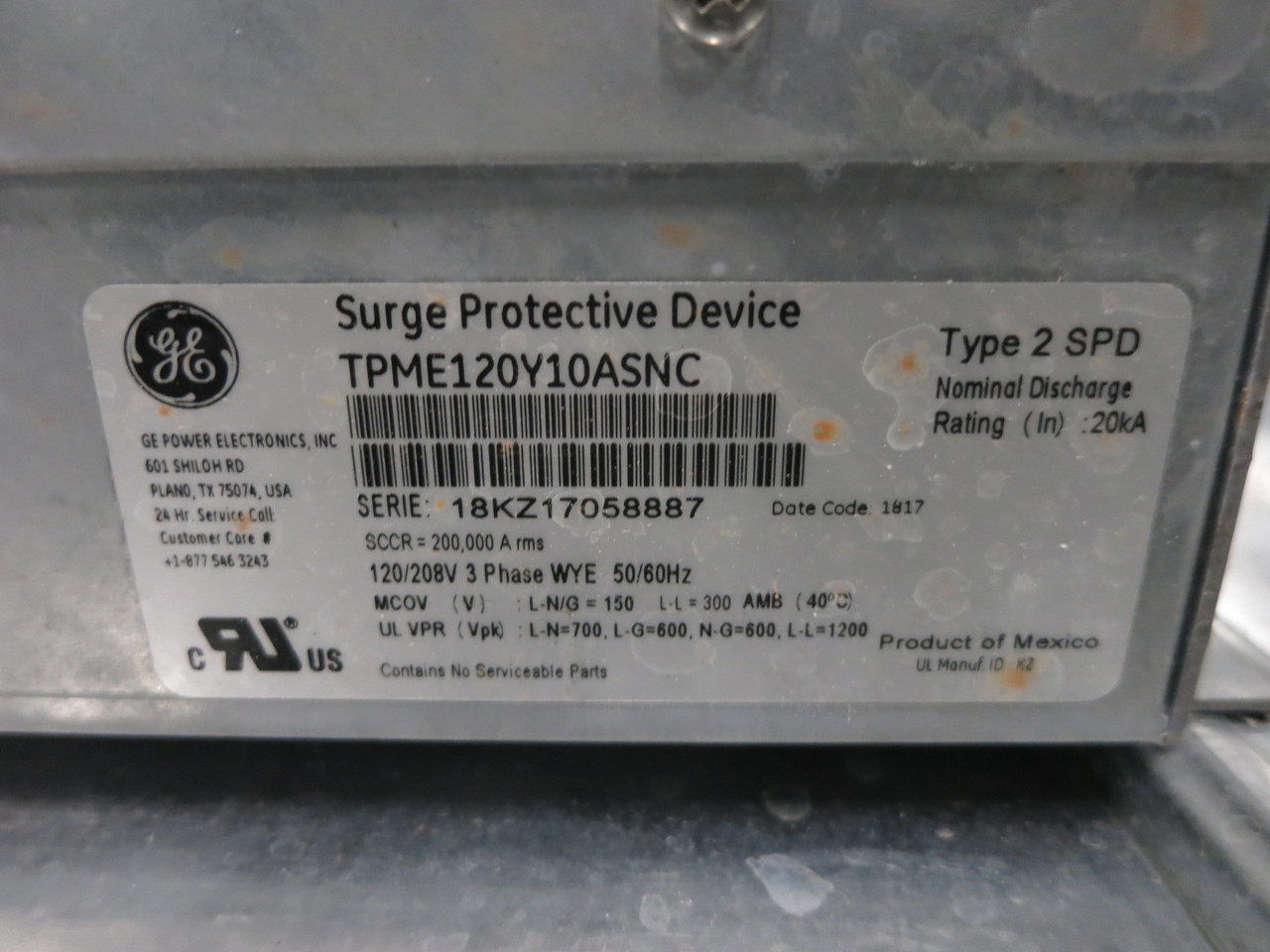 GE AQF3424MTX 400A Breaker Panel Board 208/120V 4W 400 Amp Surge Protection TPME (DW8372-2)