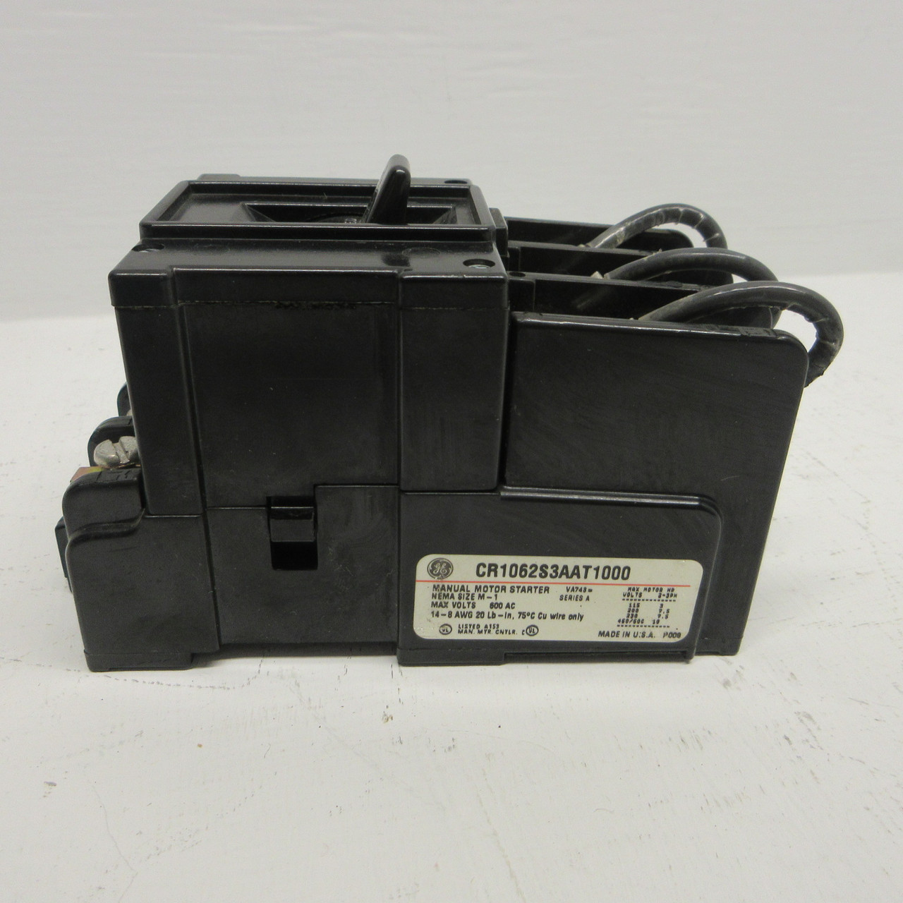 General Electric GE CR1062S3AAT1000 Manual Motor Starter NEMA Size M-1 480/600V (AH1460-1)