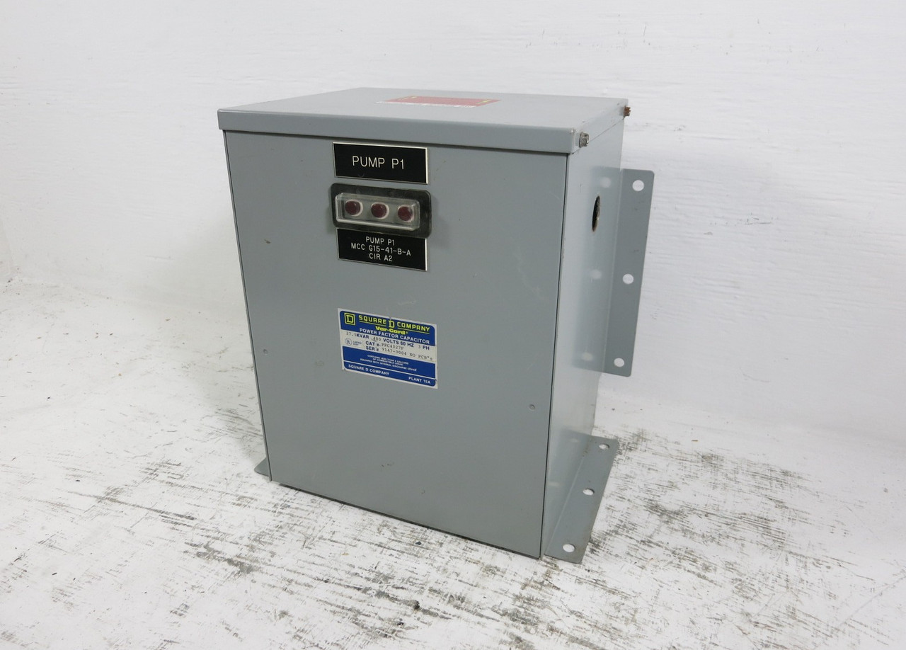 Square D Var-Gard 27.5 kVAR 480V 60Hz PFC4027F Power Factor Capacitor (BJ1139-2)
