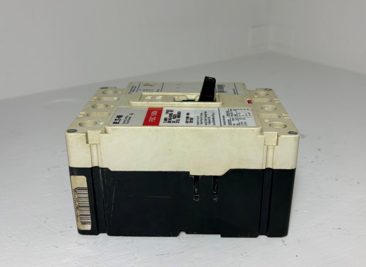 Eaton FDC3015 15A Circuit Breaker Glossy Red FDC3015L 600V 3P FDC 100k 15 Amp (EM5960-1)