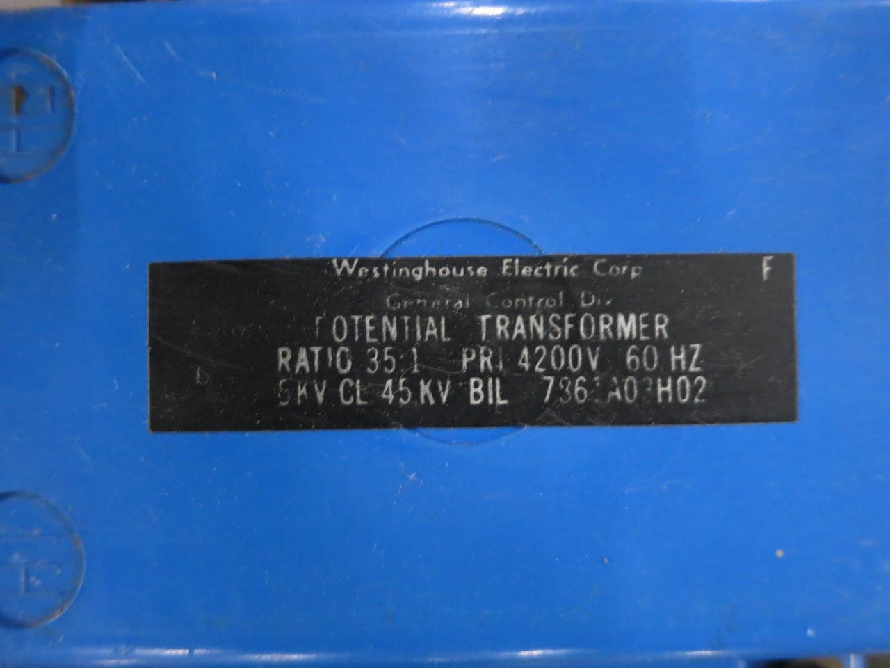 Westinghouse 7861A03H02 Potential Transformer 4200V Ratio 35:1 PT 4200 - 120 (DW8384-4)