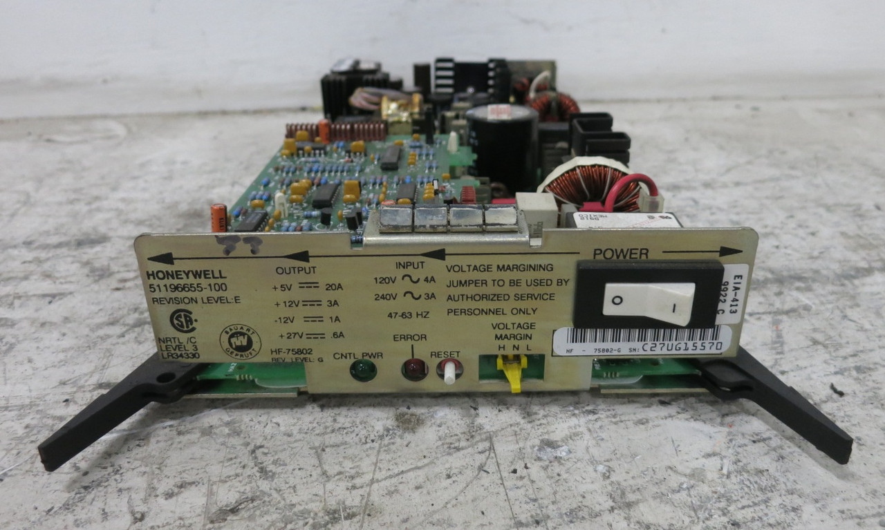 Honeywell 51196655-100 Rev E PLC Power Supply HF-75802 Rev G D-2-140750-K Board (DW8393-1)