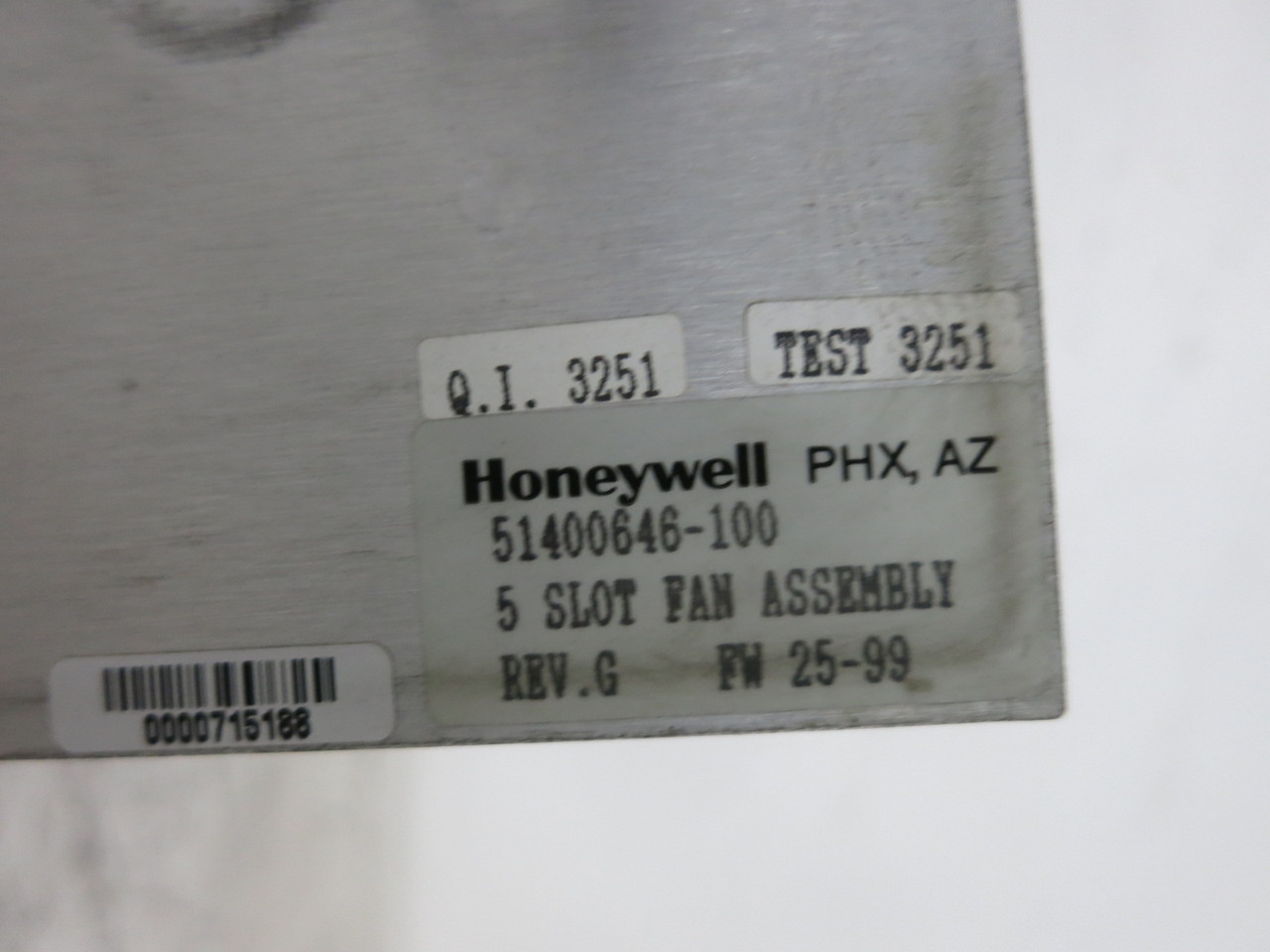 Honeywell 51400646-100 Rev G Fan Assembly Module 51400764-100 J PLC 51400763 F (DW8388-3)