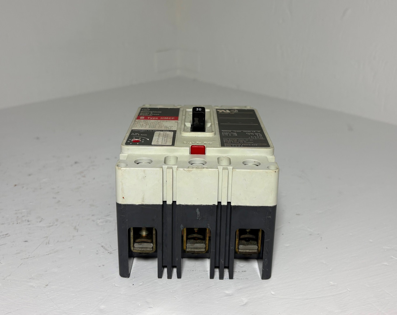 Westinghouse HMCP030H1C 30A Circuit Breaker Matte 600V 3P Type HMCP 30 Amp (EM5970-31)