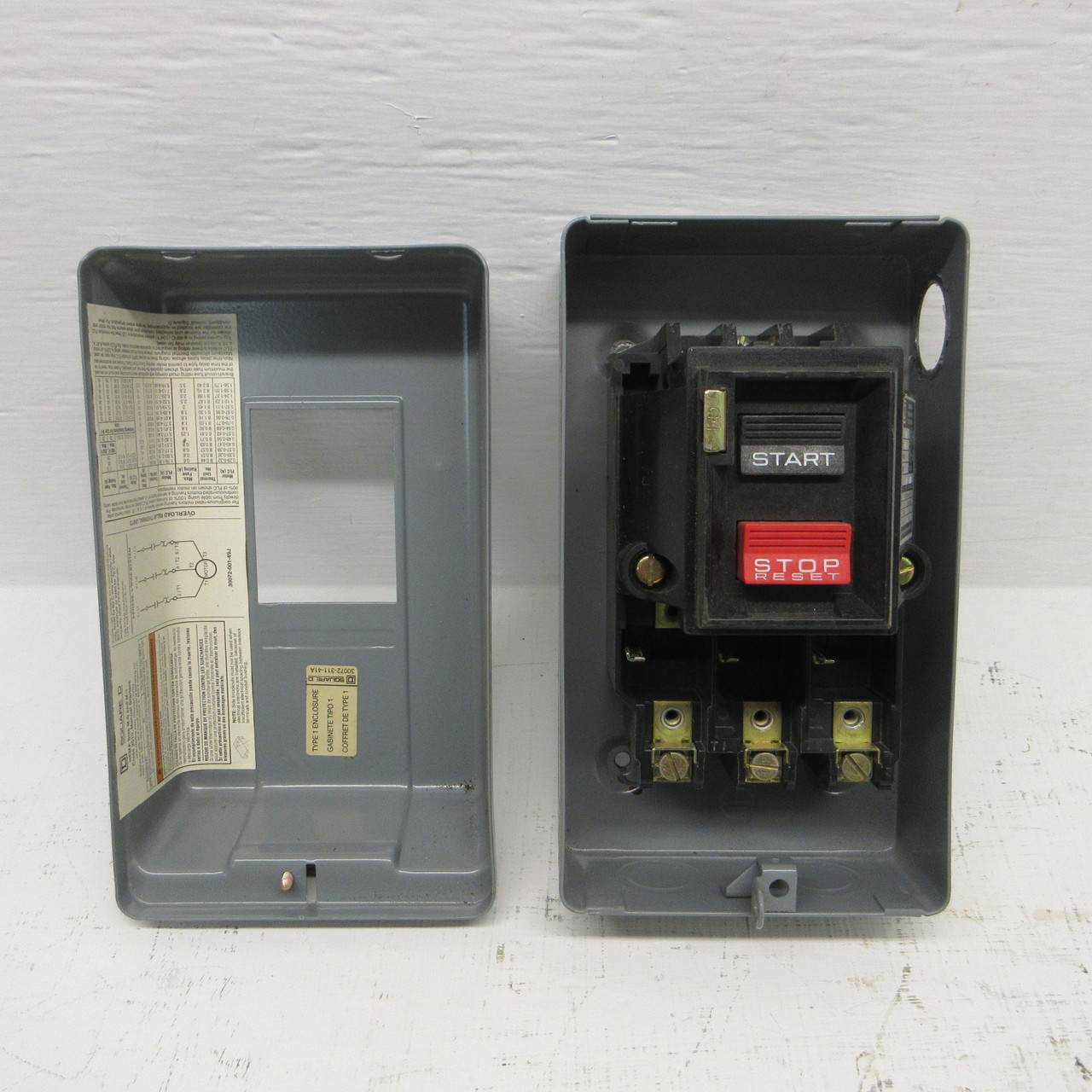 Square D 2510-MBG2 Size M-0 Enclosed Manual Starter 480/600VAC 5HP 2510-MBG2 (AH1479-1)