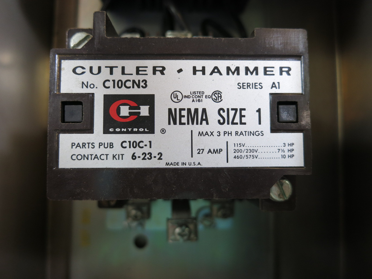 Eaton 15A Breaker Size 1 Contactor Combination Box C10CN3 15 Amp Combo HMCP SS (DW8405-1)