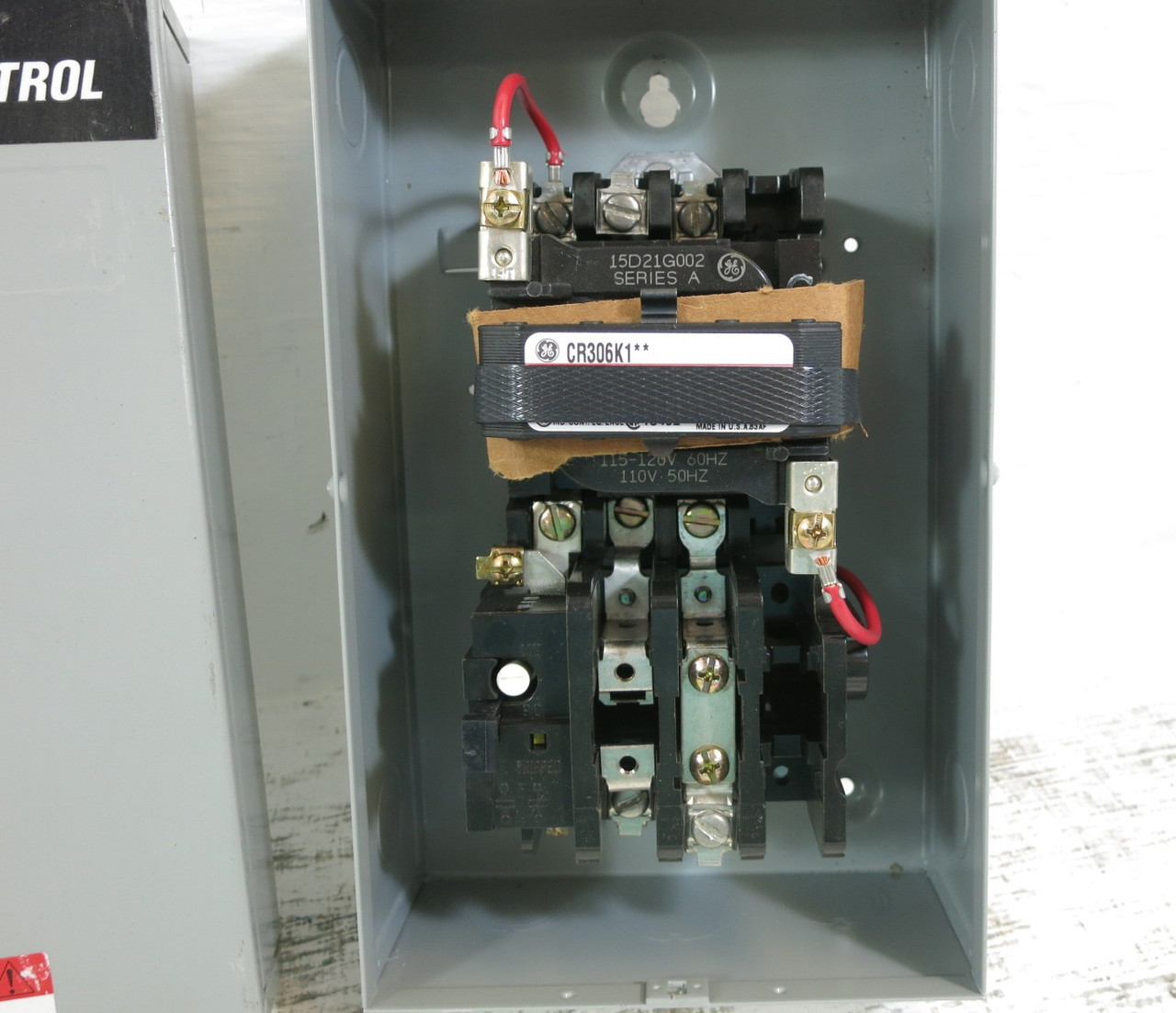 NEW GE CR306K1** Enclosed Size 1 Motor Starter 2P 1PH 120V Coil 15D21G002 2 Pole (DW8403-2)