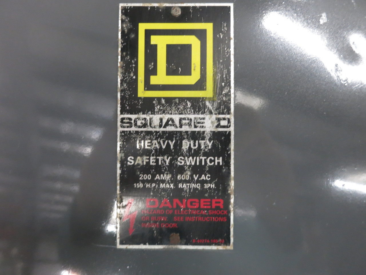 Square D HU364 200A 600V Non-Fusible Safety Switch Disconnect 200 Amp HU-364 E1 (DW8400-1)