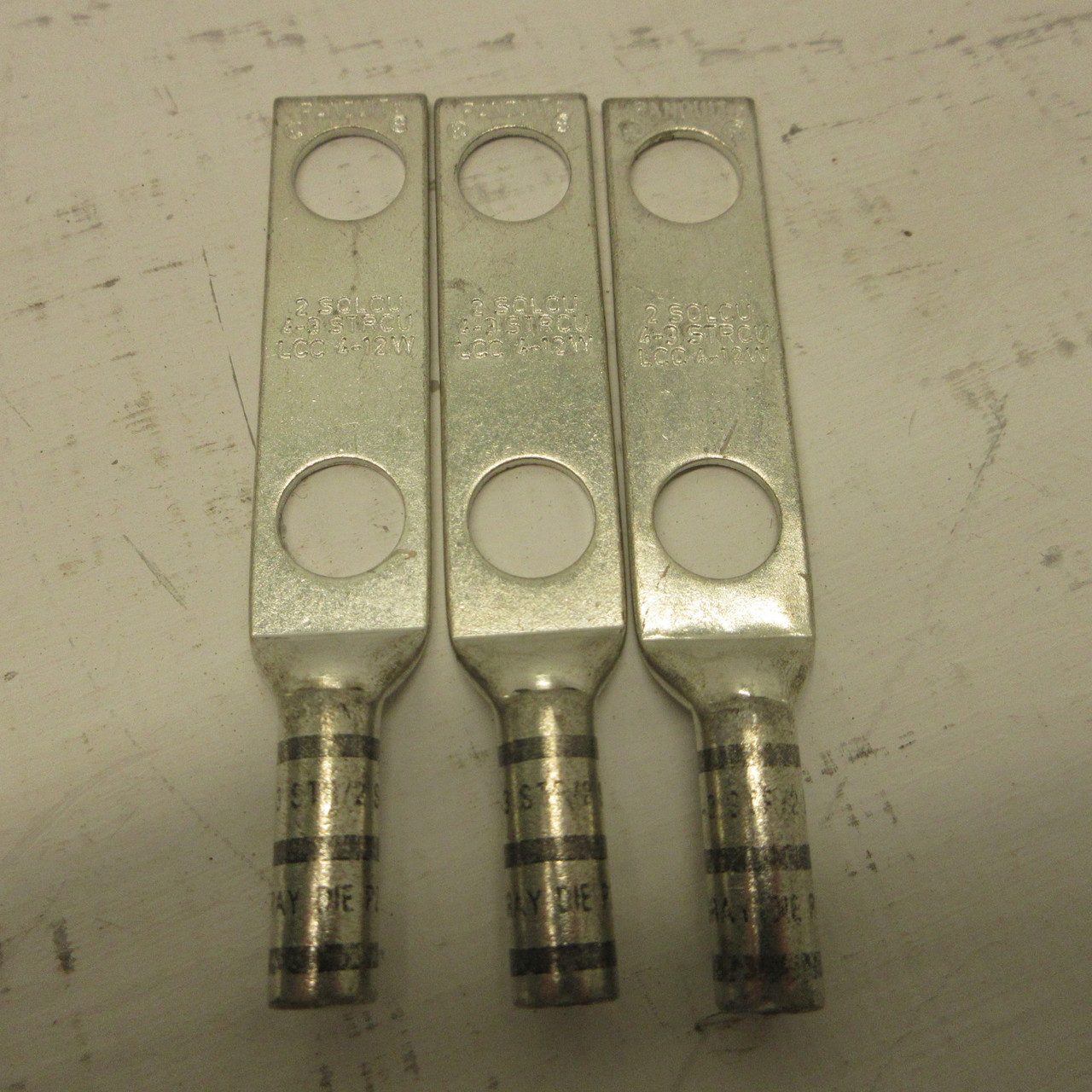 NEW Panduit LCC 4-12W 2 SOLCU 4-3 STRUC 2 Hole Crimp Lugs Cooper NNB (LOT OF 3) (AH1483-5)