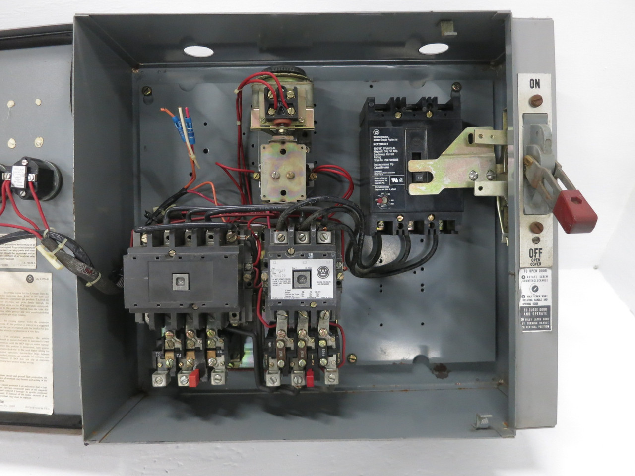 Westinghouse 50A Breaker Size 2 Two-Speed Motor Starter Combo Box 50 Amp MCP (DW8407-1)