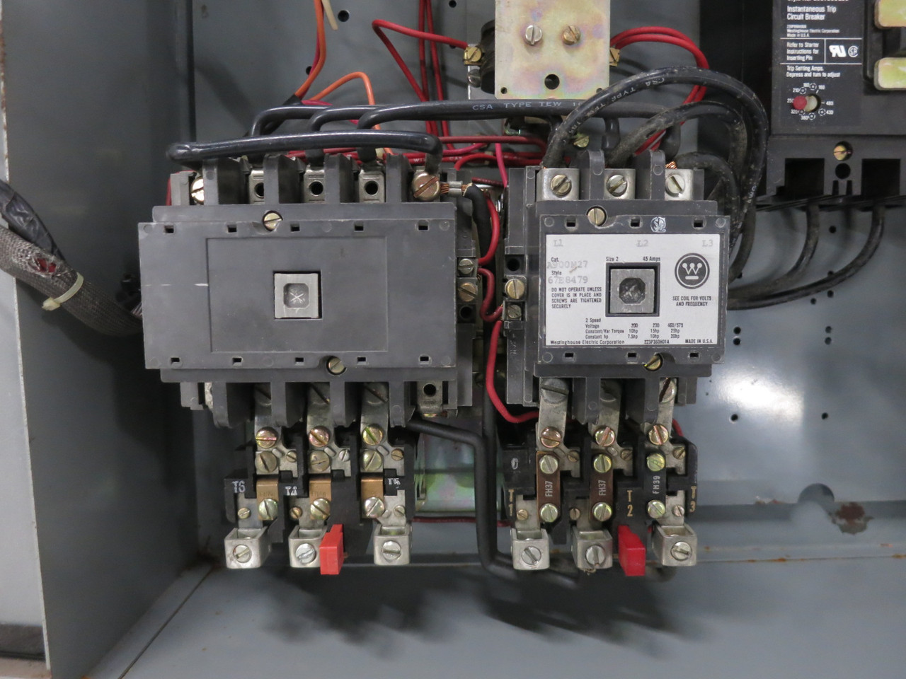 Westinghouse 50A Breaker Size 2 Two-Speed Motor Starter Combo Box 50 Amp MCP (DW8407-1)