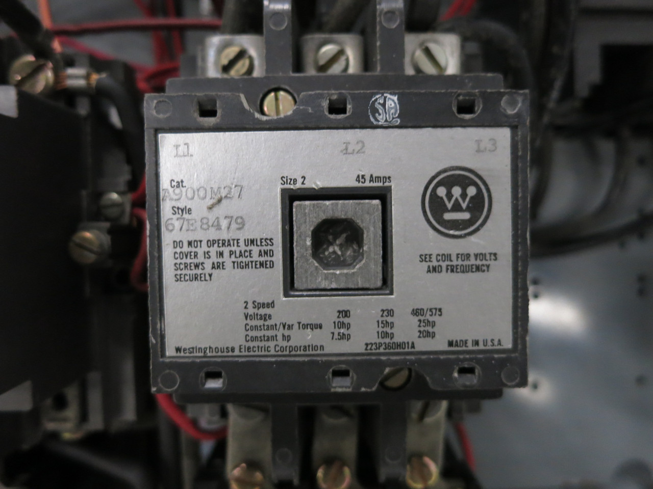 Westinghouse 50A Breaker Size 2 Two-Speed Motor Starter Combo Box 50 Amp MCP (DW8407-1)