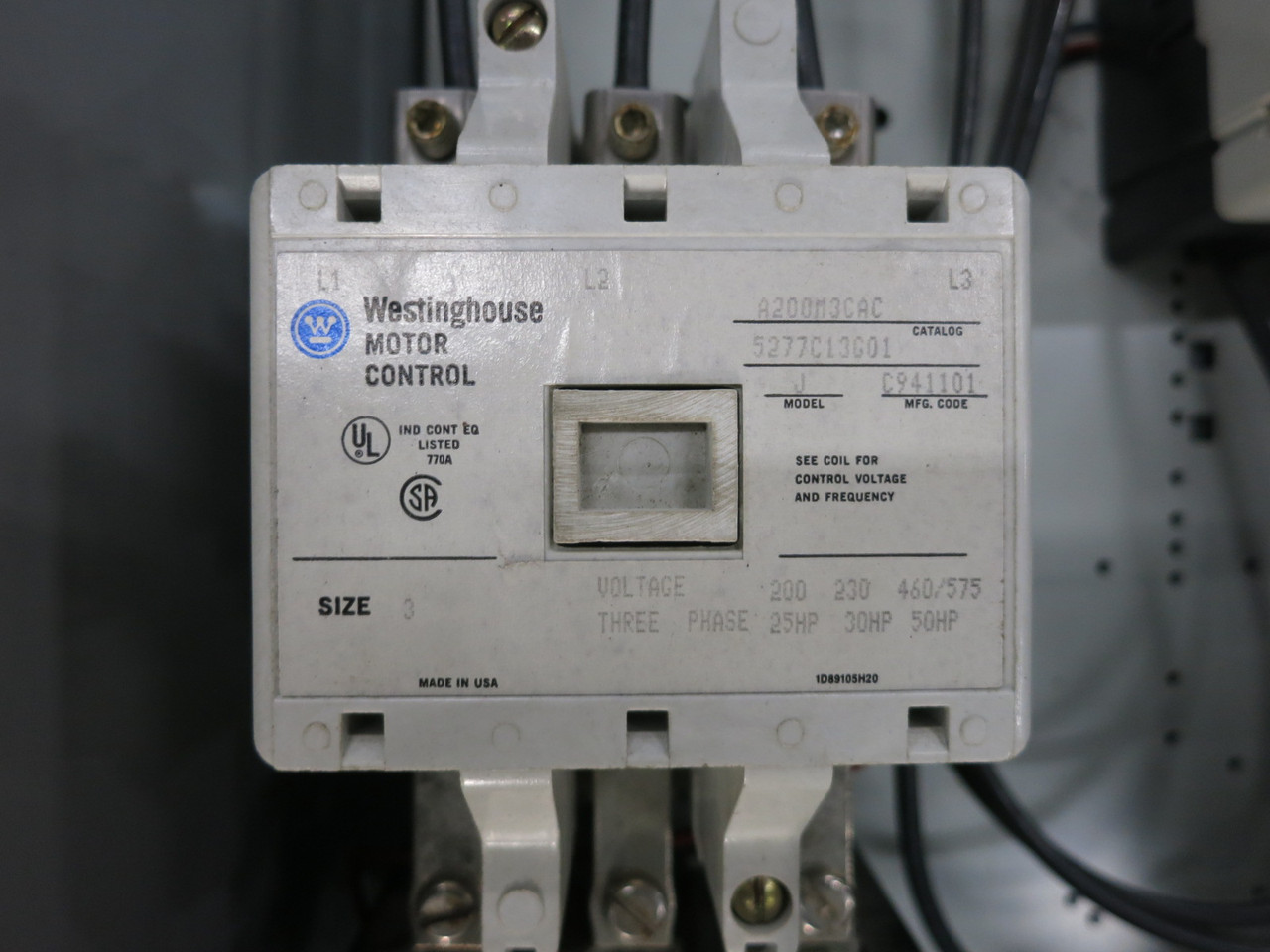Westinghouse Size 3 Starter 100A Breaker Combo Box 100 Amp A200M3CAC Combination (DW8408-2)
