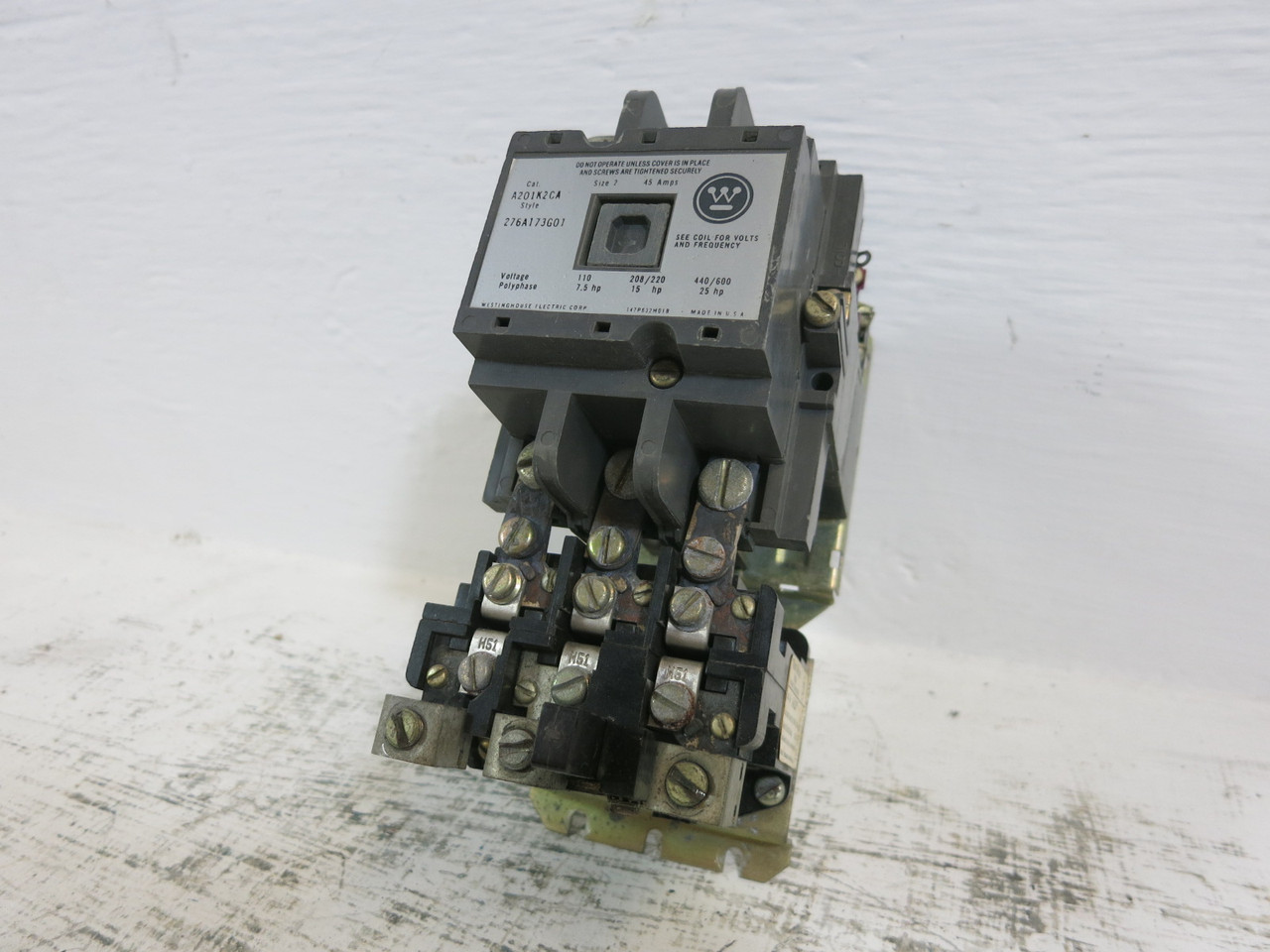 Westinghouse Size 2 Starter A201K2CA 45 Amps 25 HP Coil 120V (BJ1145-1)