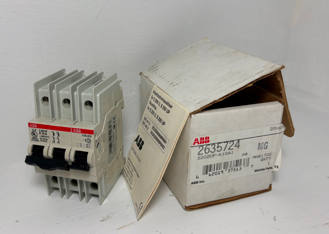 NEW ABB 2635724 S202UP-K10A1 10A Circuit Breaker 480Y/277V S2C-A1U 2P 10 Amp NIB (EM5984-63)