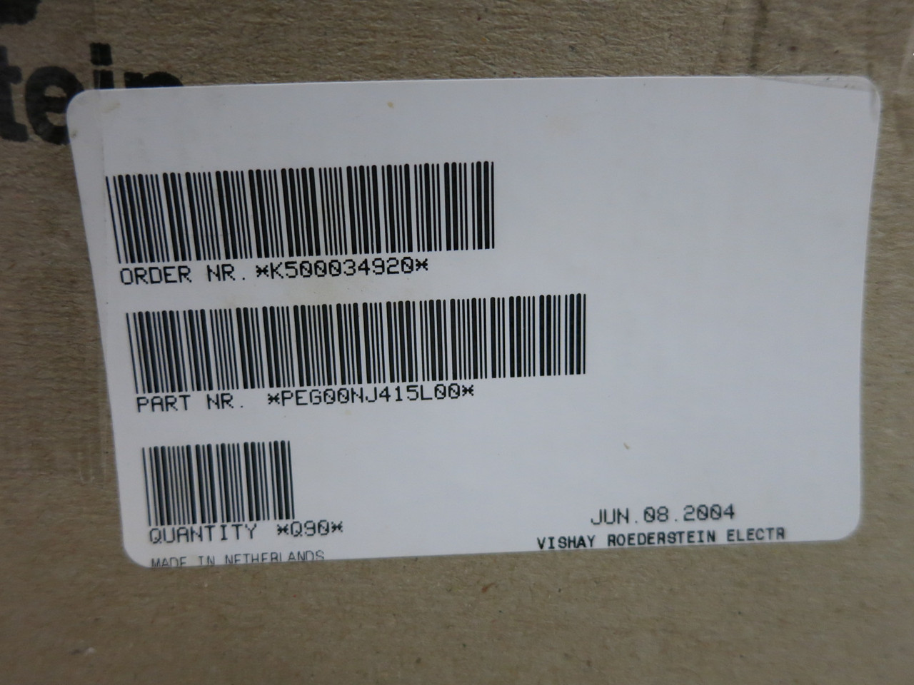 NEW Vishay Roderstein EG 00NJ415L00B 1500 uF 100V Capacitor EG1500 (BOX OF 90) (DW8420-6)