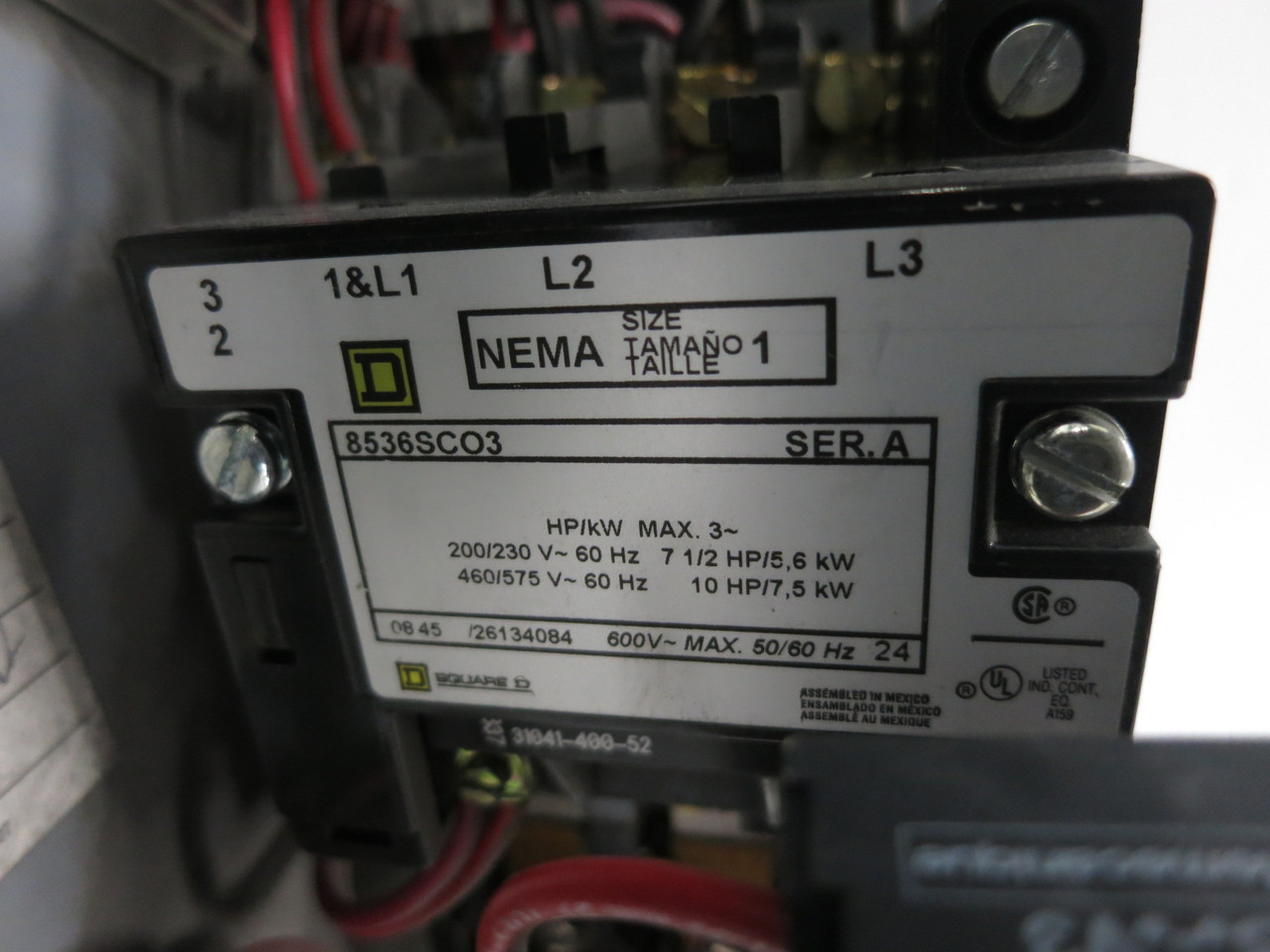 Square D Model 6 15A Breaker Size 1 Starter 6" Compact MCC Bucket 15 Amp GJL (DW8429-35)